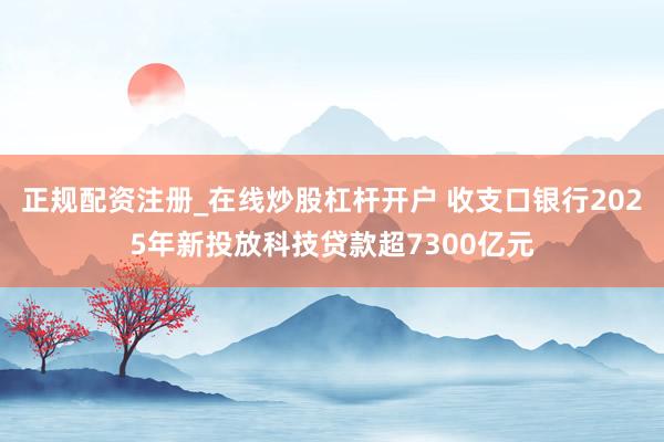 正规配资注册_在线炒股杠杆开户 收支口银行2025年新投放科技贷款超7300亿元