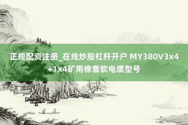 正规配资注册_在线炒股杠杆开户 MY380V3x4+1x4矿用橡套软电缆型号