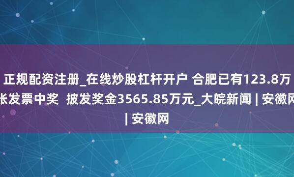 正规配资注册_在线炒股杠杆开户 合肥已有123.8万张发票中奖  披发奖金3565.85万元_大皖新闻 | 安徽网